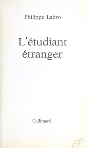 L'étudiant étranger