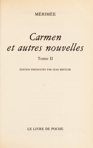 Carmen Et Autres Nouvelles