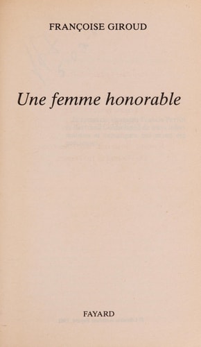 Une femme honorable