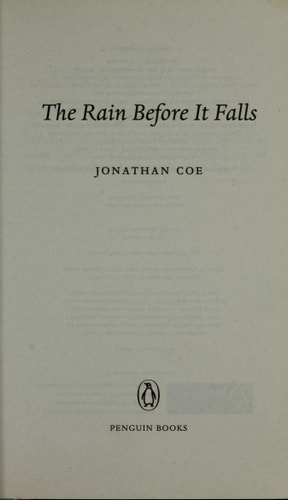 The Rain Before it Falls