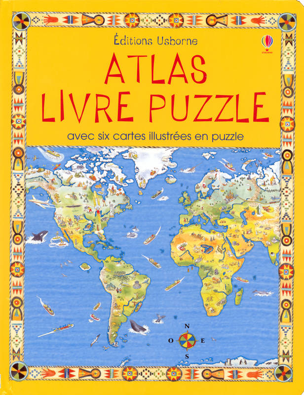 Atlas Livre Puzzle Avec Six Cartes Illustrees En  Puzzle